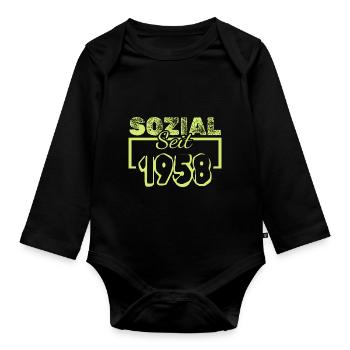 Social Worker 1958 - Organic Longsleeve Baby Bodysuit - black - Front