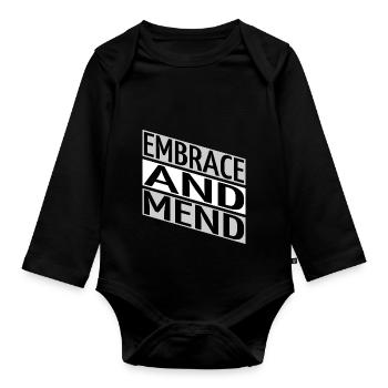 supportive friends birthday emotional well-being - Baby Bio-Langarm-Body - Schwarz - Vorne