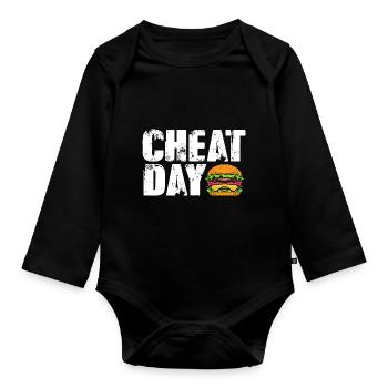 Cheeseburger Burger - Organic Longsleeve Baby Bodysuit - black - Front