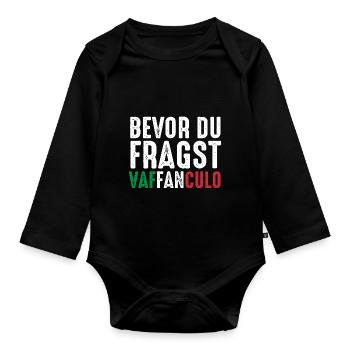 Italy Italian Vaffanculo - Organic Longsleeve Baby Bodysuit - black - Front