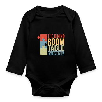 La table à manger est à moi - Body Bébé bio manches longues - noir - Devant