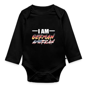 American German - Organic Longsleeve Baby Bodysuit - black - Front