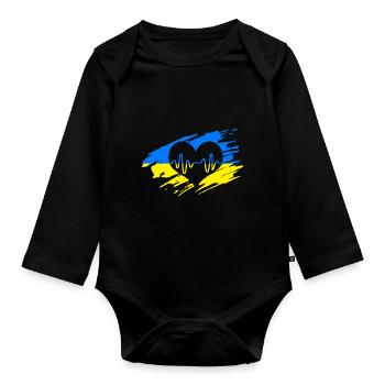Ukraine - Body Bébé bio manches longues - noir - Devant