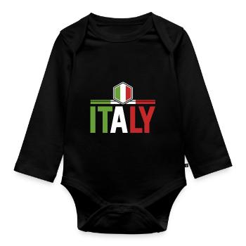 Italie Italien Italien Italie - Body Bébé bio manches longues - noir - Devant