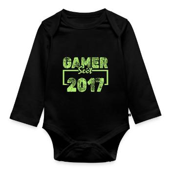 2017 - Organic Longsleeve Baby Bodysuit - black - Front