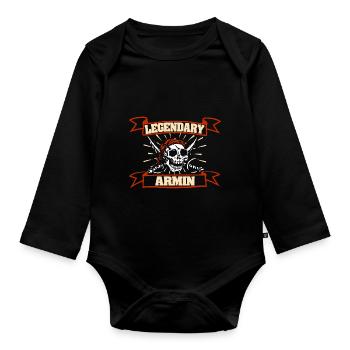 Armin als Fasching - Baby Bio-Langarm-Body - Schwarz - Vorne