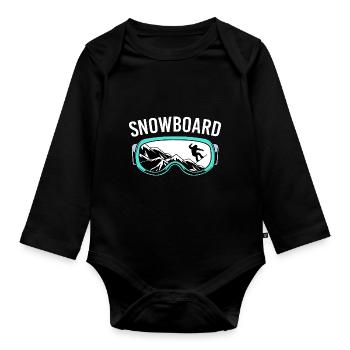 Snowboard Snowboarding Snowboard Holidays Snowboarders - Organic Longsleeve Baby Bodysuit - black - Front