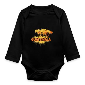 Party Guatemala - Organic Longsleeve Baby Bodysuit - black - Front