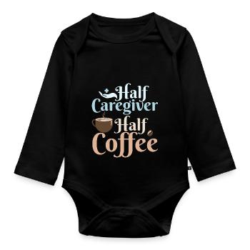 Moitié aidant Moitié café Aidant aidant - Body Bébé bio manches longues - noir - Devant