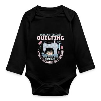 Prévisions du week-end Courtepointe Quilter Couture - Body Bébé bio manches longues - noir - Devant