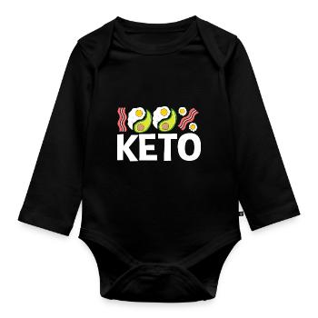 Keto Diät - Baby Bio-Langarm-Body - Schwarz - Vorne