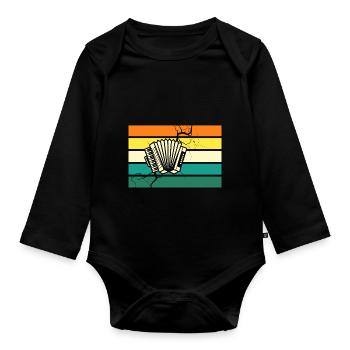 Accordion Player Accordion - Organic Longsleeve Baby Bodysuit - black - Front