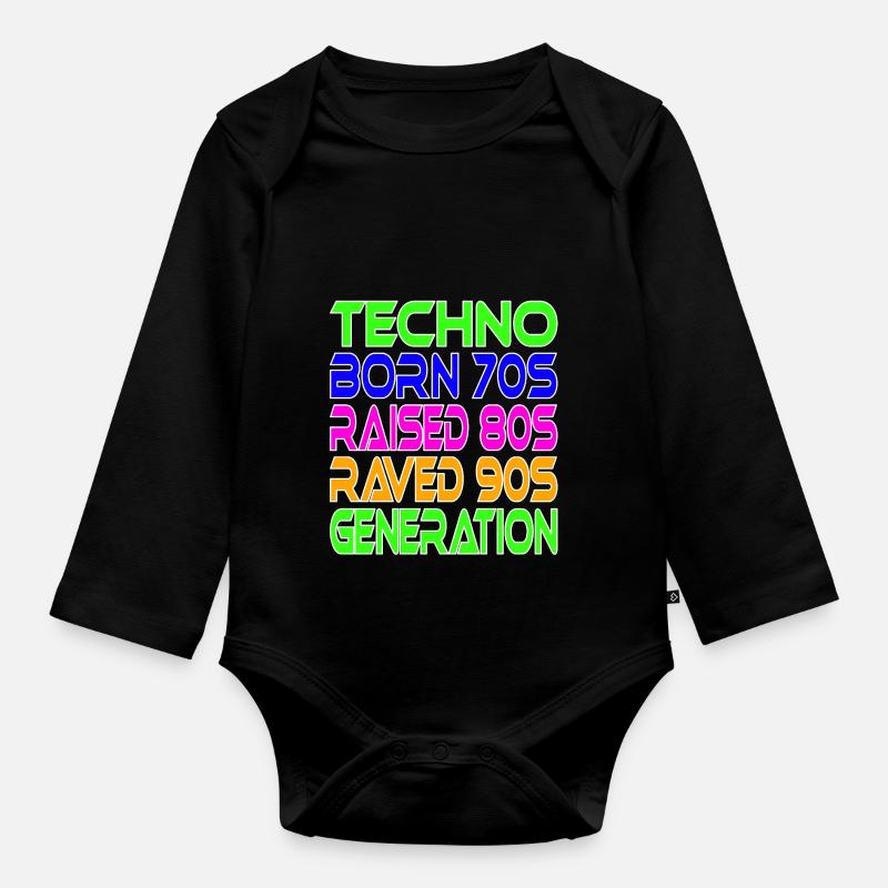 Génération Techno - Body Bébé bio manches longues - noir