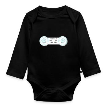 Joy Pad Boob Controller - Organic Longsleeve Baby Bodysuit - black - Front