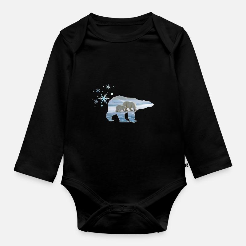 Eisbär - Baby Bio-Langarm-Body - Schwarz
