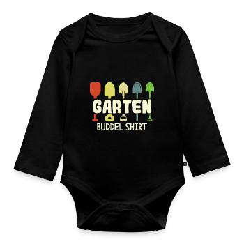 Garten Buddel Shirt Gärtner Gärtnerin Hobbygärtner - Baby Bio-Langarm-Body - Schwarz - Vorne