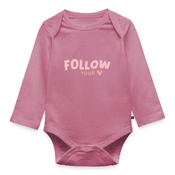 follow heart - Baby Bio-Langarm-Body - Mauve - Vorne