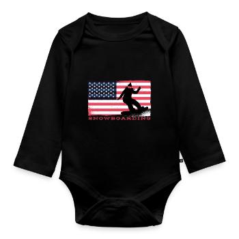 Snowboard Snowboarding Snowboarding Snowboard Holiday - Organic Longsleeve Baby Bodysuit - black - Front