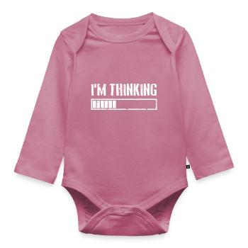 I'M THINKING Loading Gaming Computer Humor - Baby Bio-Langarm-Body - Mauve - Vorne