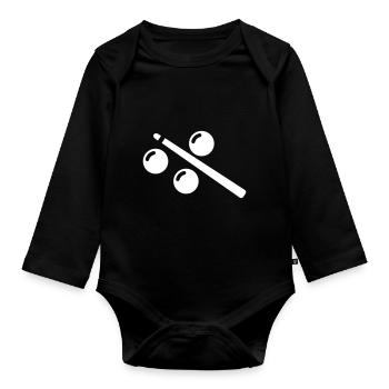 Icône de symbole de billard - Body Bébé bio manches longues - noir - Devant