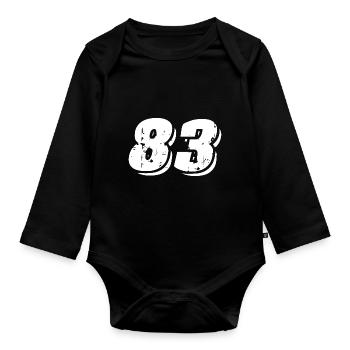 83 Symbole numérique - Body Bébé bio manches longues - noir - Devant