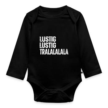 Sarcasm Saying Black Humor Funny Irony - Organic Longsleeve Baby Bodysuit - black - Front