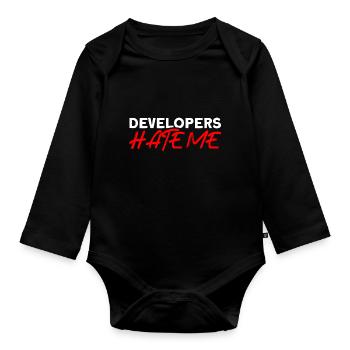 QA Engineer QA Tester Software Tester - Organic Longsleeve Baby Bodysuit - black - Front