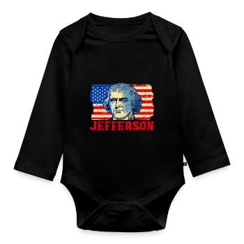 Thomas Jefferson - Baby Bio-Langarm-Body - Schwarz - Vorne