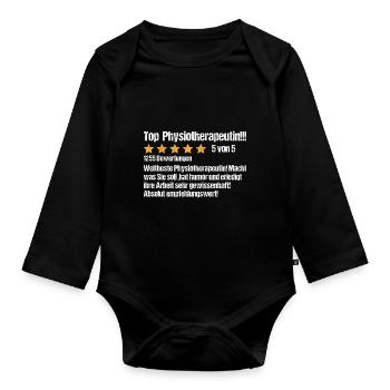 Physiotherapeutin Dankeschön Geschenkideen Angehen - Baby Bio-Langarm-Body - Schwarz - Vorne