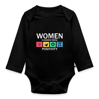 Professorin Steminist Designs für Equality Stem - Baby Bio-Langarm-Body - Schwarz - Vorne