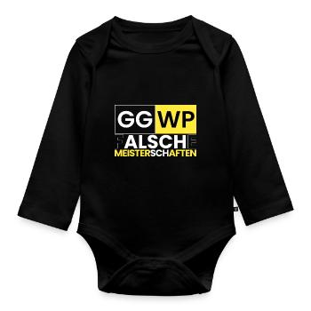 gg wp, falsche Meisterschaften - Baby Bio-Langarm-Body - Schwarz - Vorne