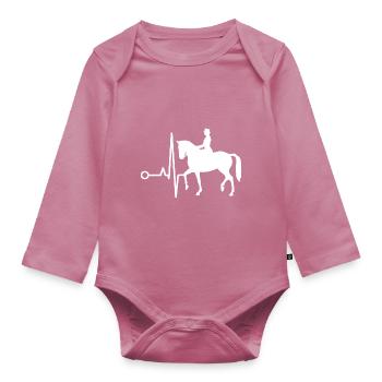 Dressage Cavalier de dressage Cheval d’équitation - Body Bébé bio manches longues - mauve - Devant