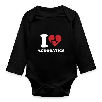 I Love Acrobatics Graphic Acrobat Gymnastics Gymna - Baby Bio-Langarm-Body - Schwarz - Vorne