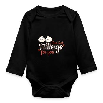 Ive Got Fillings For You - Organic Longsleeve Baby Bodysuit - black - Front