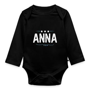 Anna - Body Bébé bio manches longues - noir - Devant