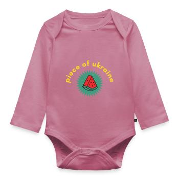 Peace for Ukraine with watermelon - Body Bébé bio manches longues - mauve - Devant
