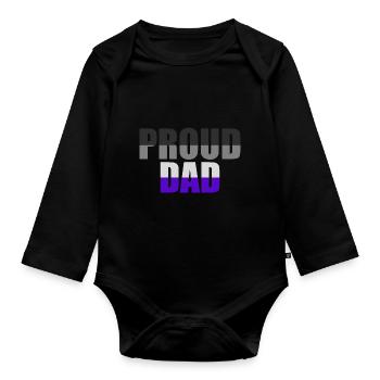 Proud Dad LGBT Queer Father's Day Gift Asexual - Organic Longsleeve Baby Bodysuit - black - Front