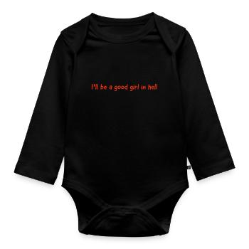 Je serai une bonne fille en enfer - Body Bébé bio manches longues - noir - Devant