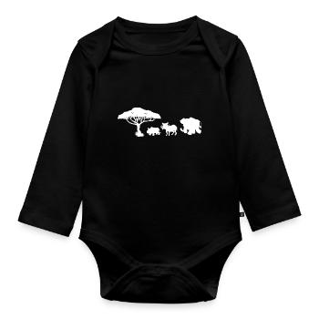Safari Zoo Animal Safari Zoo - Organic Longsleeve Baby Bodysuit - black - Front
