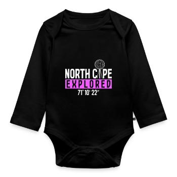 North Cape team tour design - Organic Longsleeve Baby Bodysuit - black - Front
