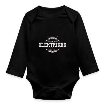Elektriker Beruf - Baby Bio-Langarm-Body - Schwarz - Vorne