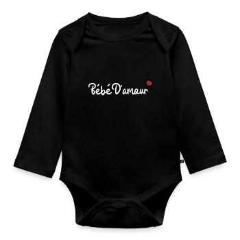 Bébé d'amour - Body Bébé bio manches longues - noir - Devant