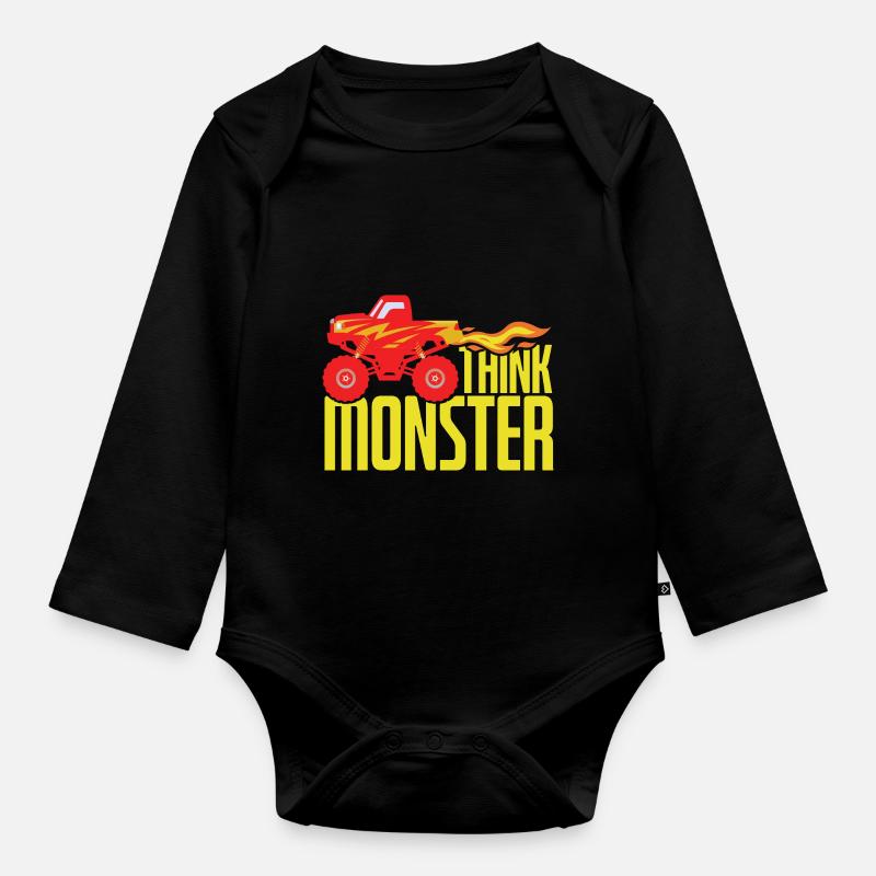 Think Monster - Baby Bio-Langarm-Body - Schwarz