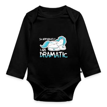 So Apparently I Am Dramatic - Baby Bio-Langarm-Body - Schwarz - Vorne