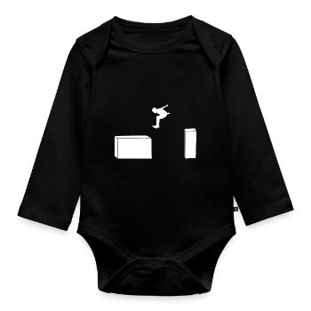 Design Parkoursprung pour le freerunner - Body Bébé bio manches longues - noir - Devant