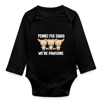 Fennec Fox Squad Pawsome Fennec Foxes Propriétaire - Body Bébé bio manches longues - noir - Devant