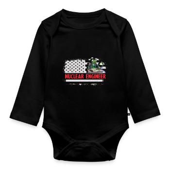 Kernenergie Spruch für Kernenergie - Baby Bio-Langarm-Body - Schwarz - Vorne