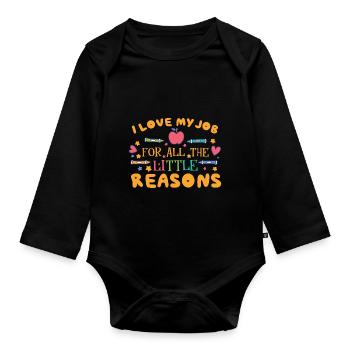 Professeur Montessori - Body Bébé bio manches longues - noir - Devant