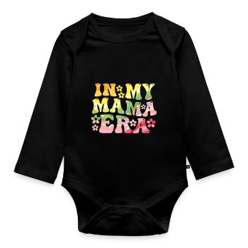 Annonce du bébé de l’ère de ma maman - Body Bébé bio manches longues - noir - Devant