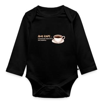 Ang Kape Coffee Design für stolze Pinoys - Baby Bio-Langarm-Body - Schwarz - Vorne